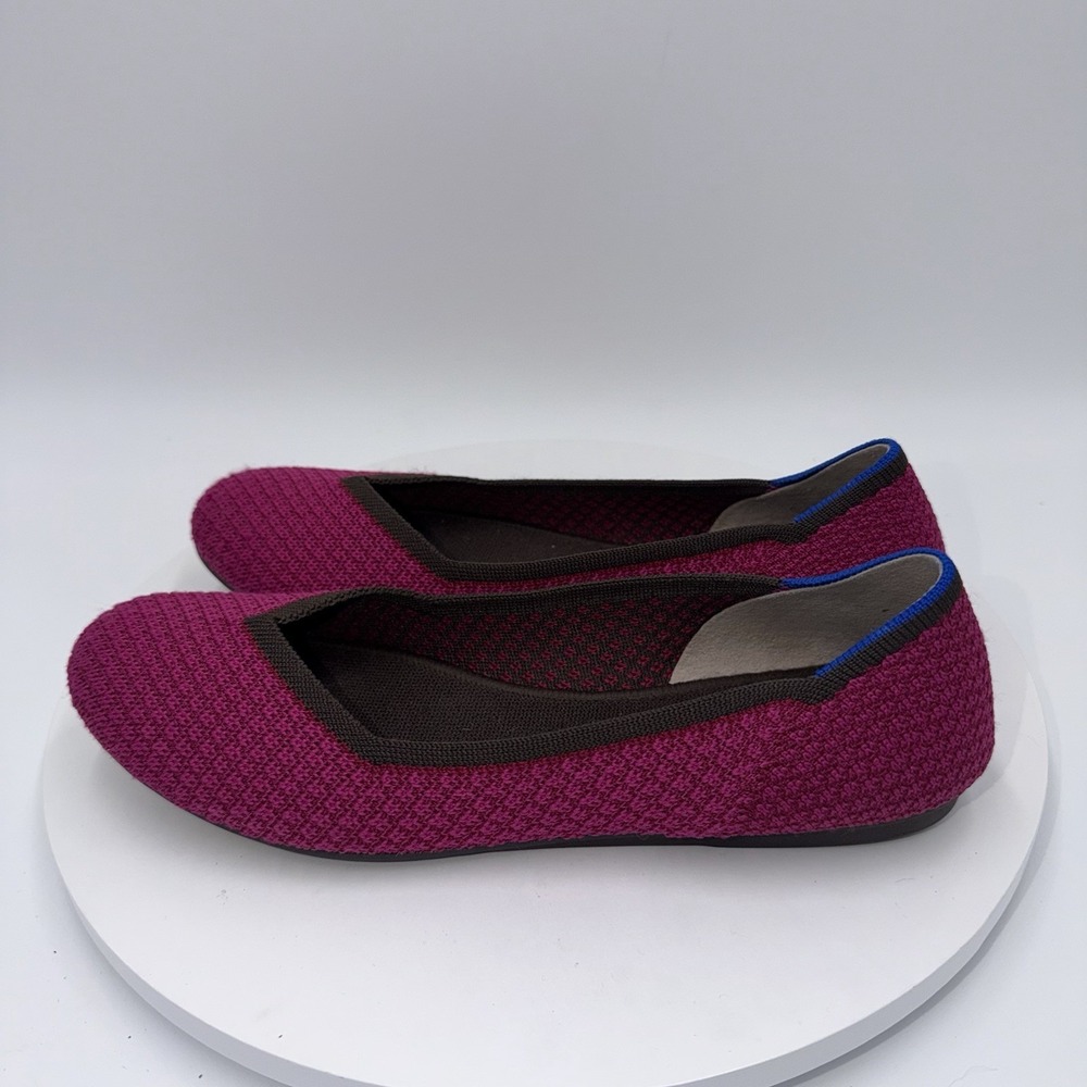 Rothys The Point Magenta Pink Pointed Toe Knit Flats Womens 10 Limited Edition